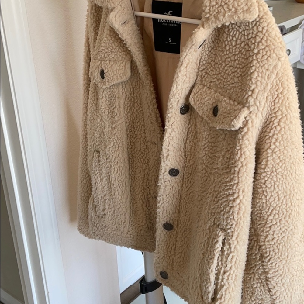 Oversized Sherpa button jacket